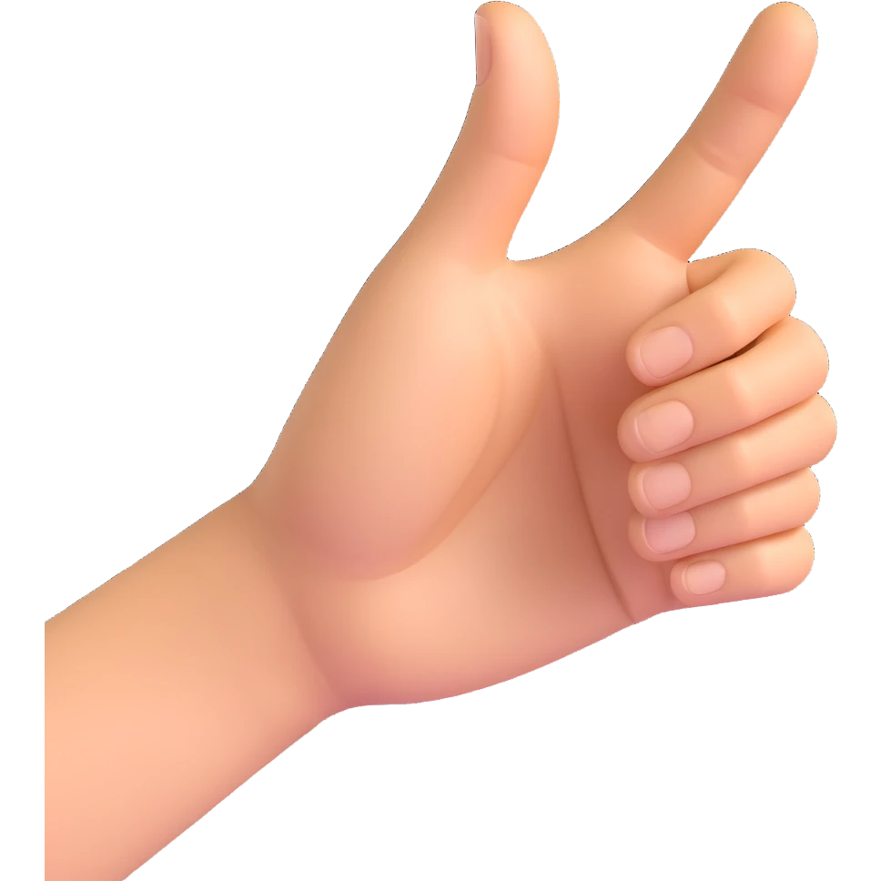 3D hand with extended index finger swiping left, realistic shading and depth emoji