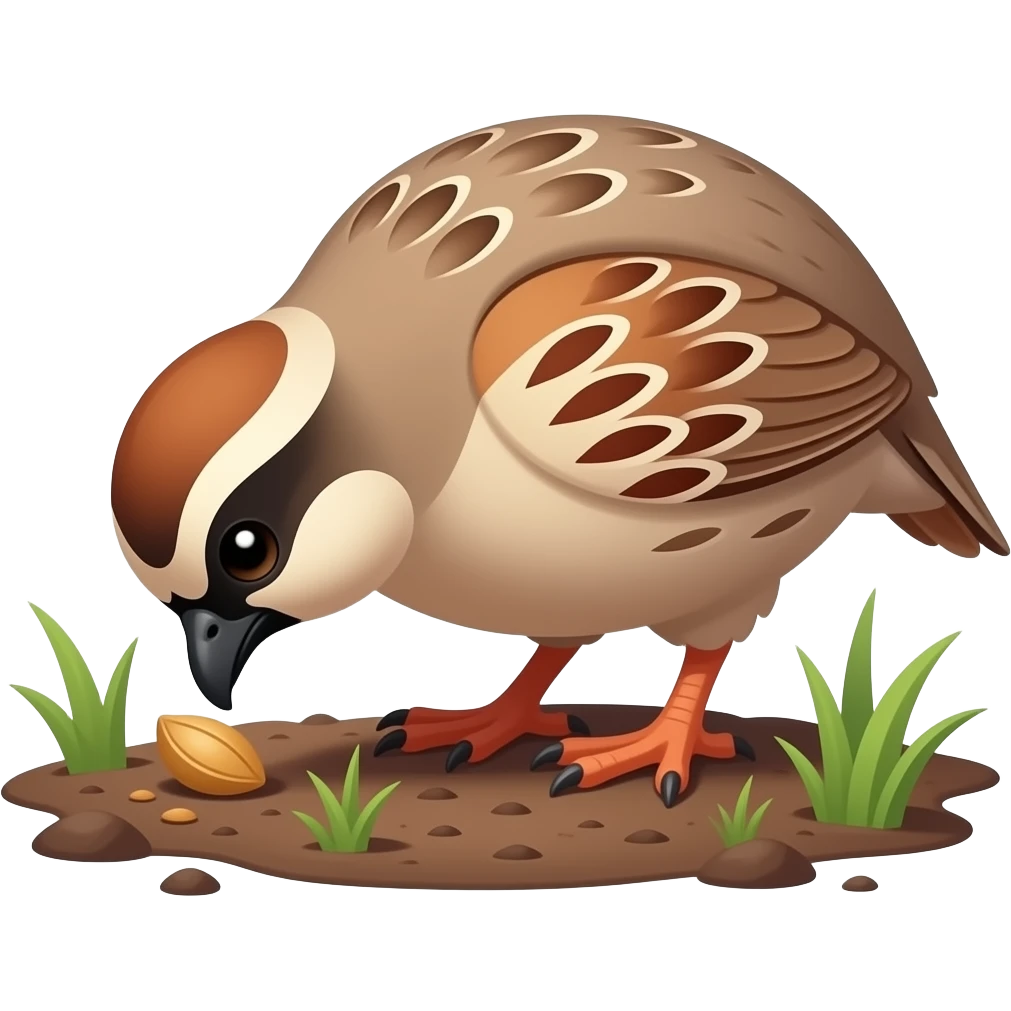 Cartoon quail pecking emoji