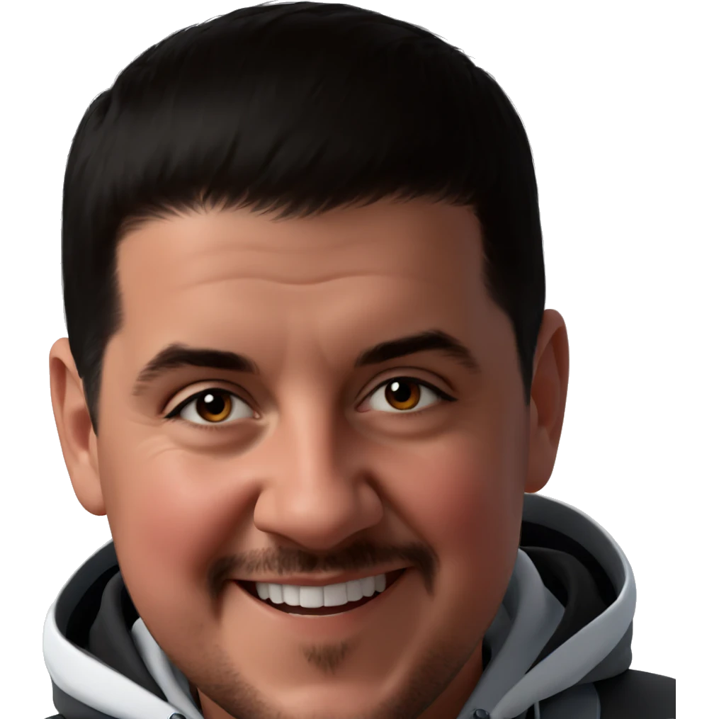 smiling boy portrait with black hair emoji