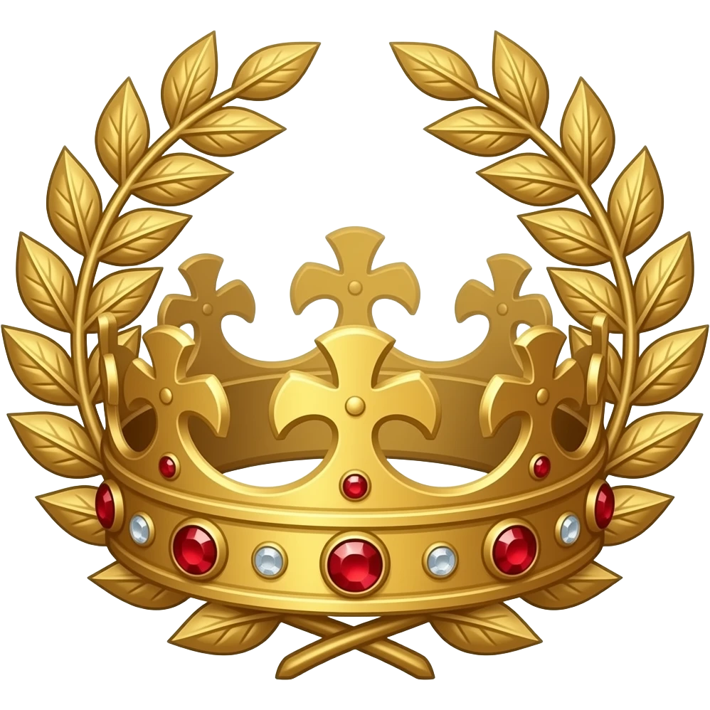 Corona de laurel imperial de oro y diamantes rojos del dios Emperador de Warhammer 40k emoji