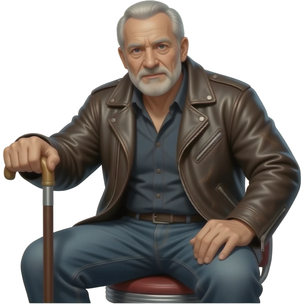 old elderly man with cane at stripclub emoji