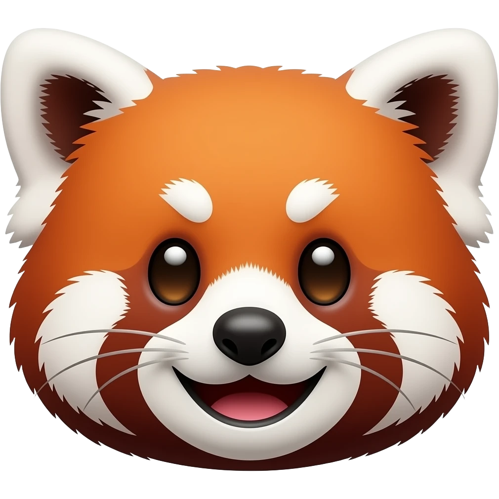 Red panda smiling face emoji