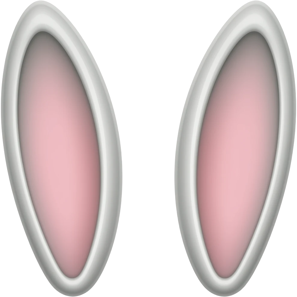 rabbit ears with grey inner ears emoji
