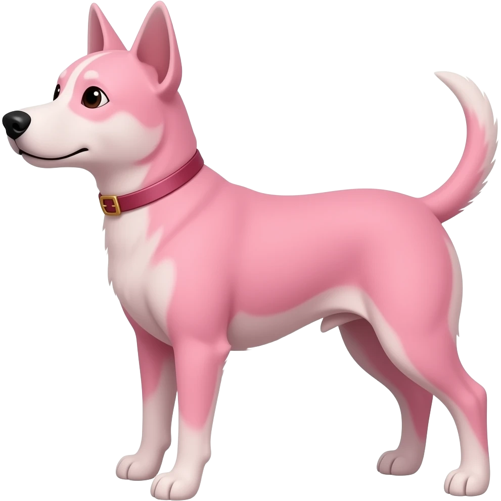 a pink dog emoji