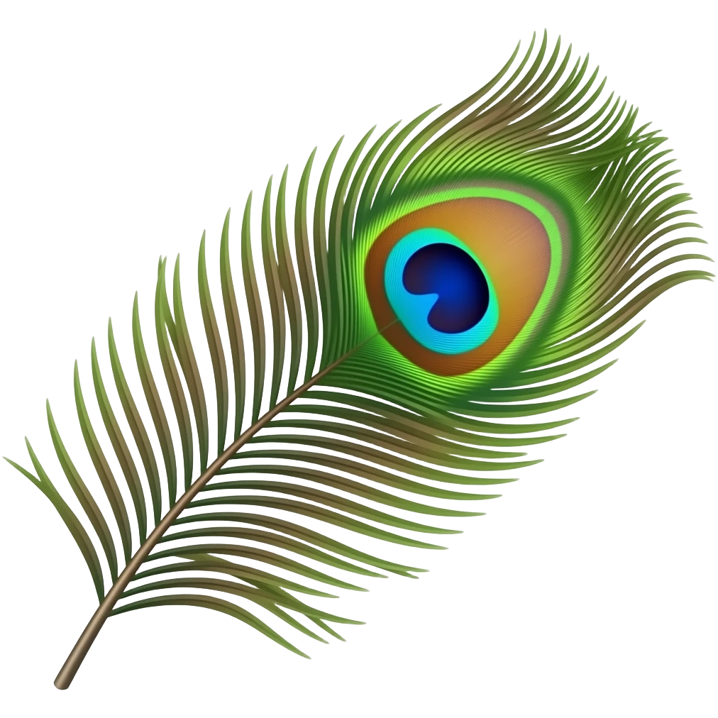 Peacock feather realistic emoji