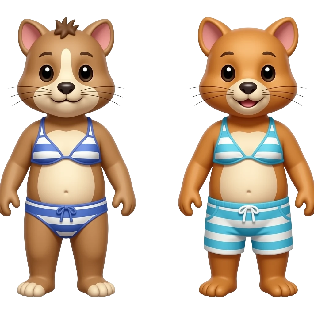 animales con vestido de baño emoji