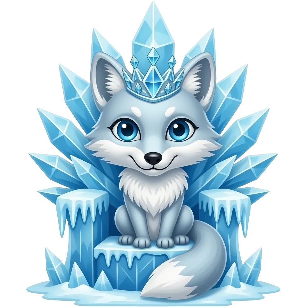 sly smart ice shard fox queen emoji