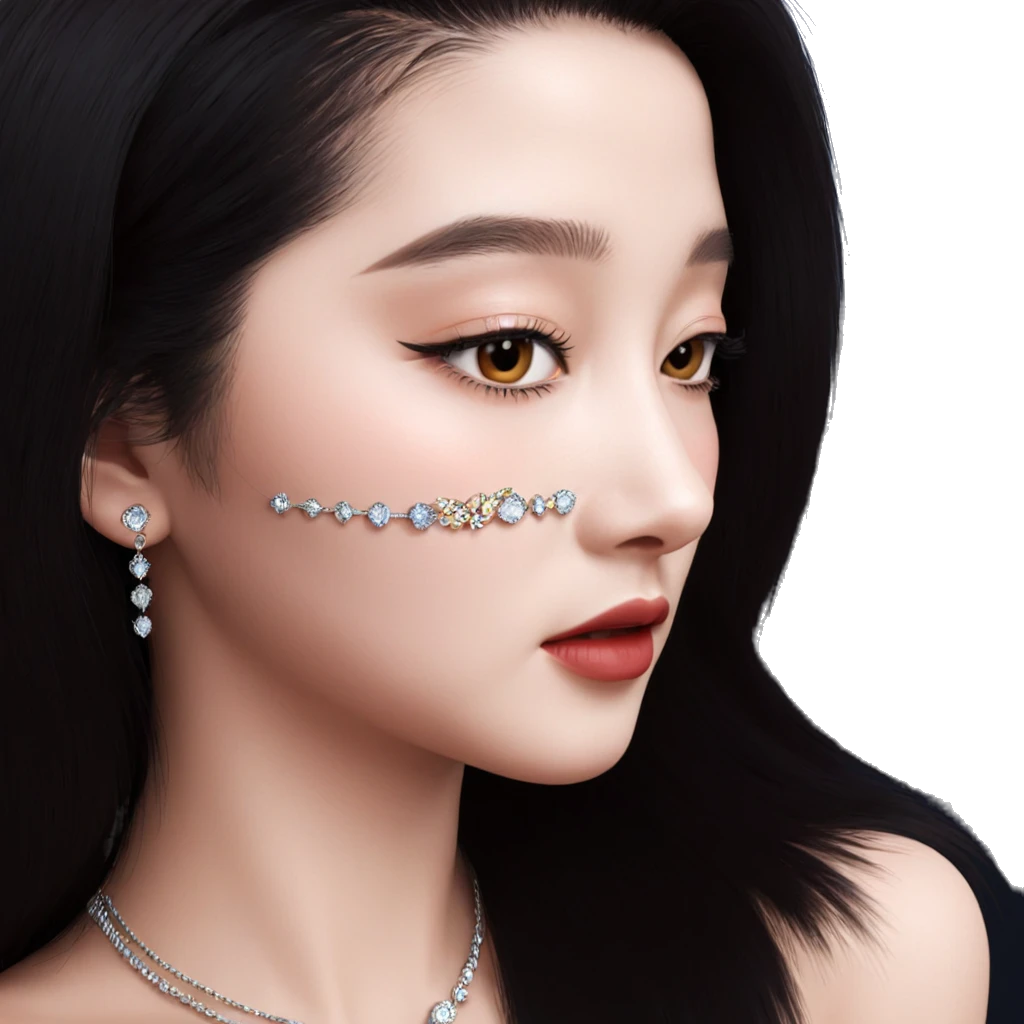 portrait of a girl with jewelry emoji