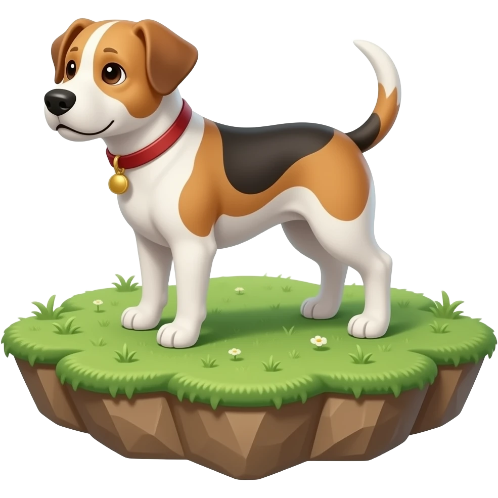 make a dog using a float, make it in an emoji style emoji