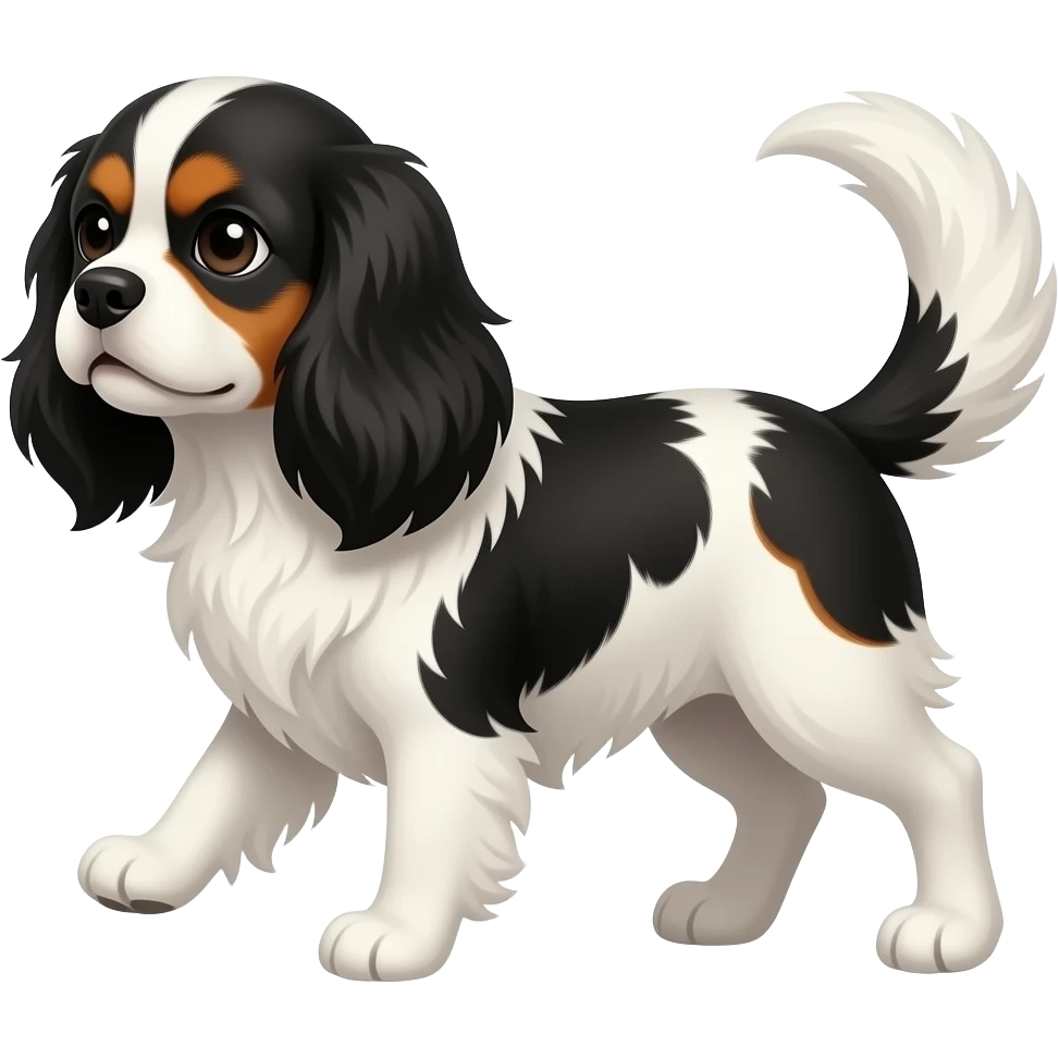 King Charles cavalier going for a walk emoji