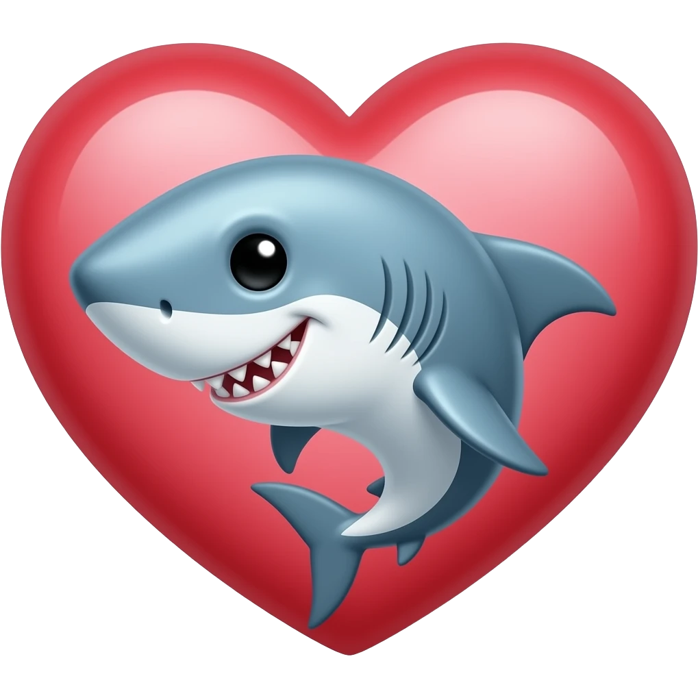Shark with heart emoji