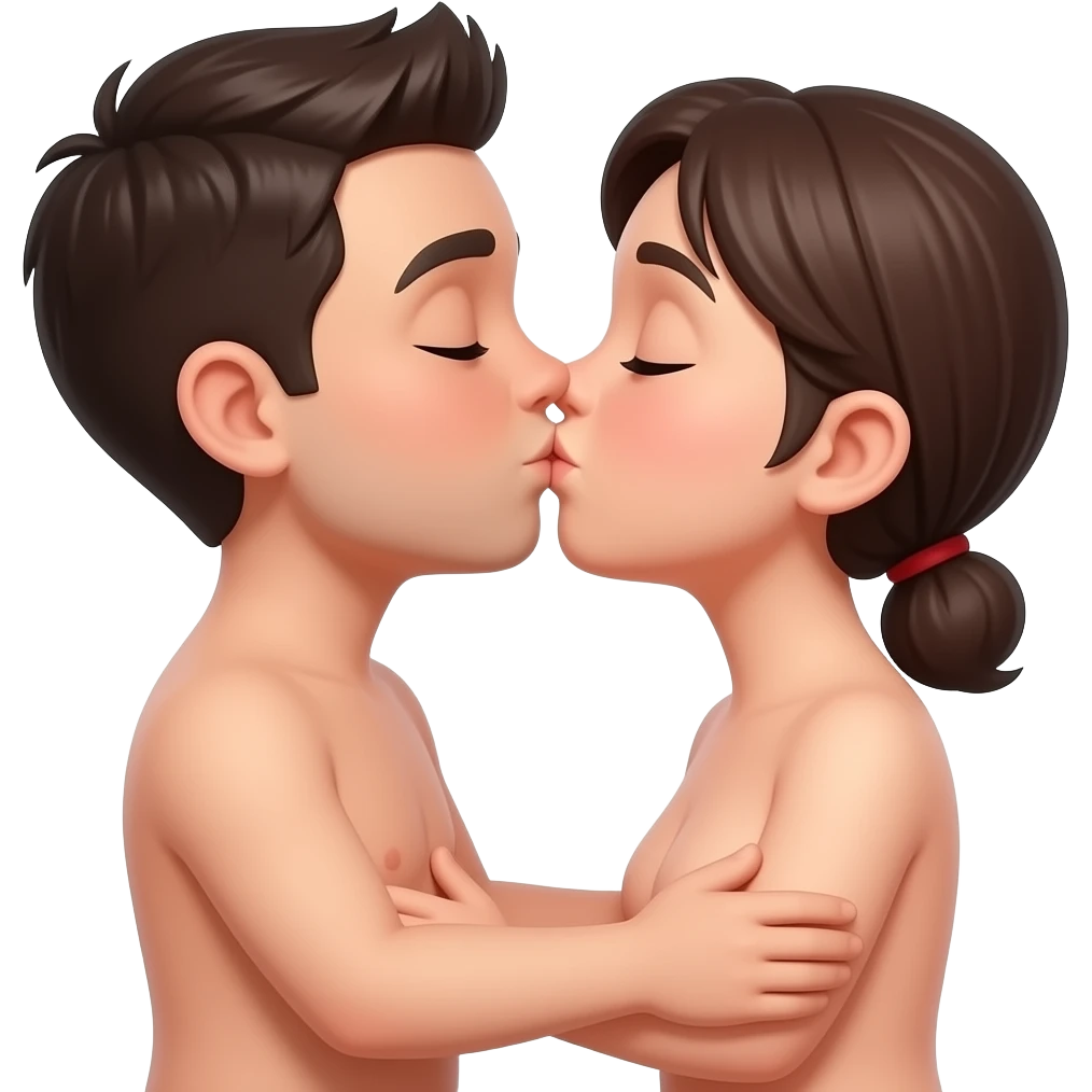 Naked kiss emoji