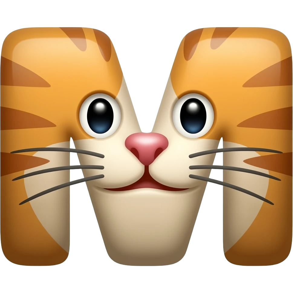 Letra M com um gato emoji