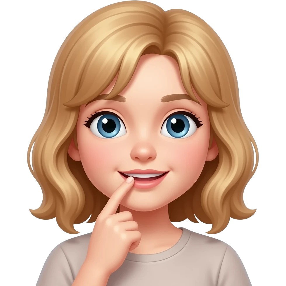 Chica mordiéndose el dedo emoji