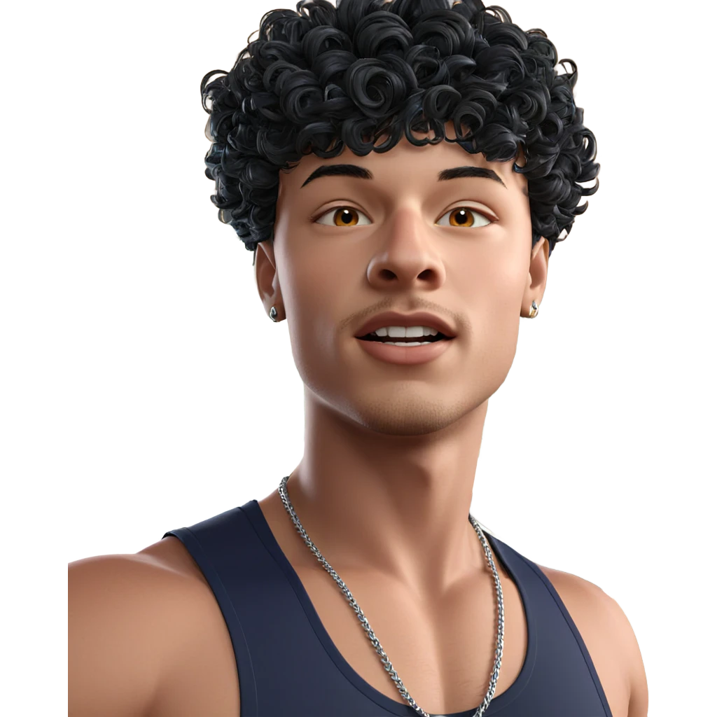 realistic portrait of male with necklace emoji
