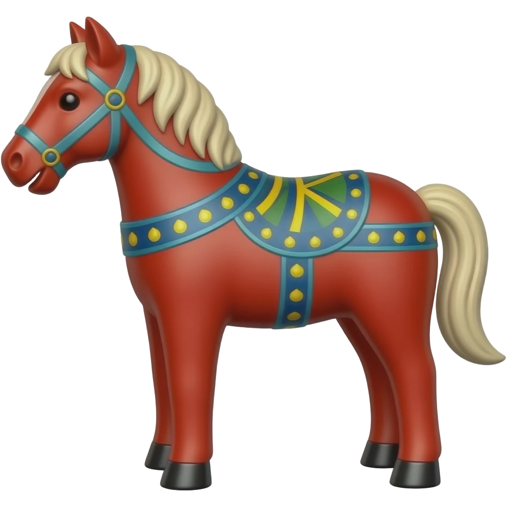 Red Swedish dalahäst horse emoji