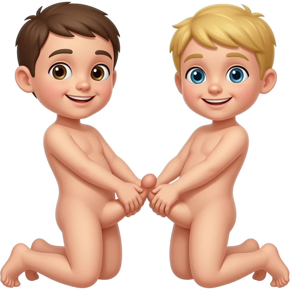 2 Boys naked grabbing each other penis emoji