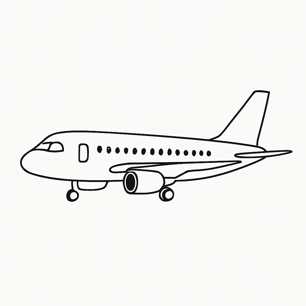 minimal airplane, simple and clean design, white background, no text emoji