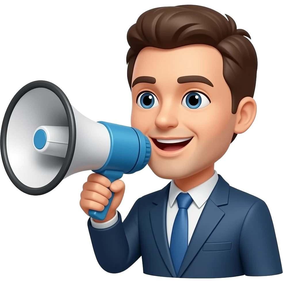 speaking through a meagphone emoji