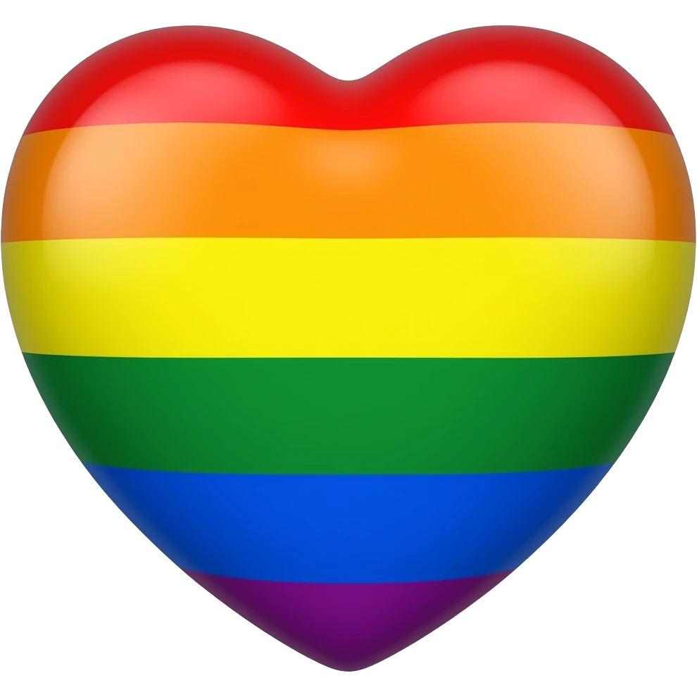 LGBT flag heart 3D emoji