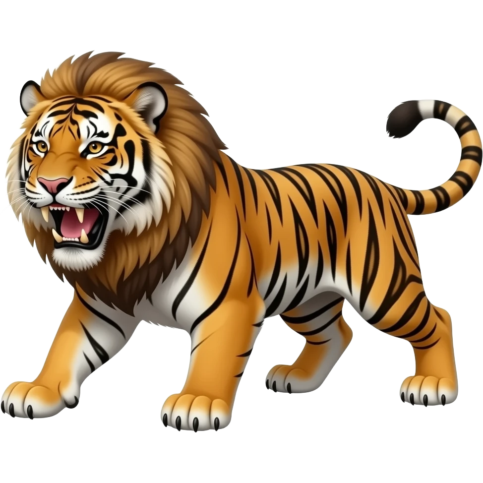 The Tiger kills a barbary lion emoji