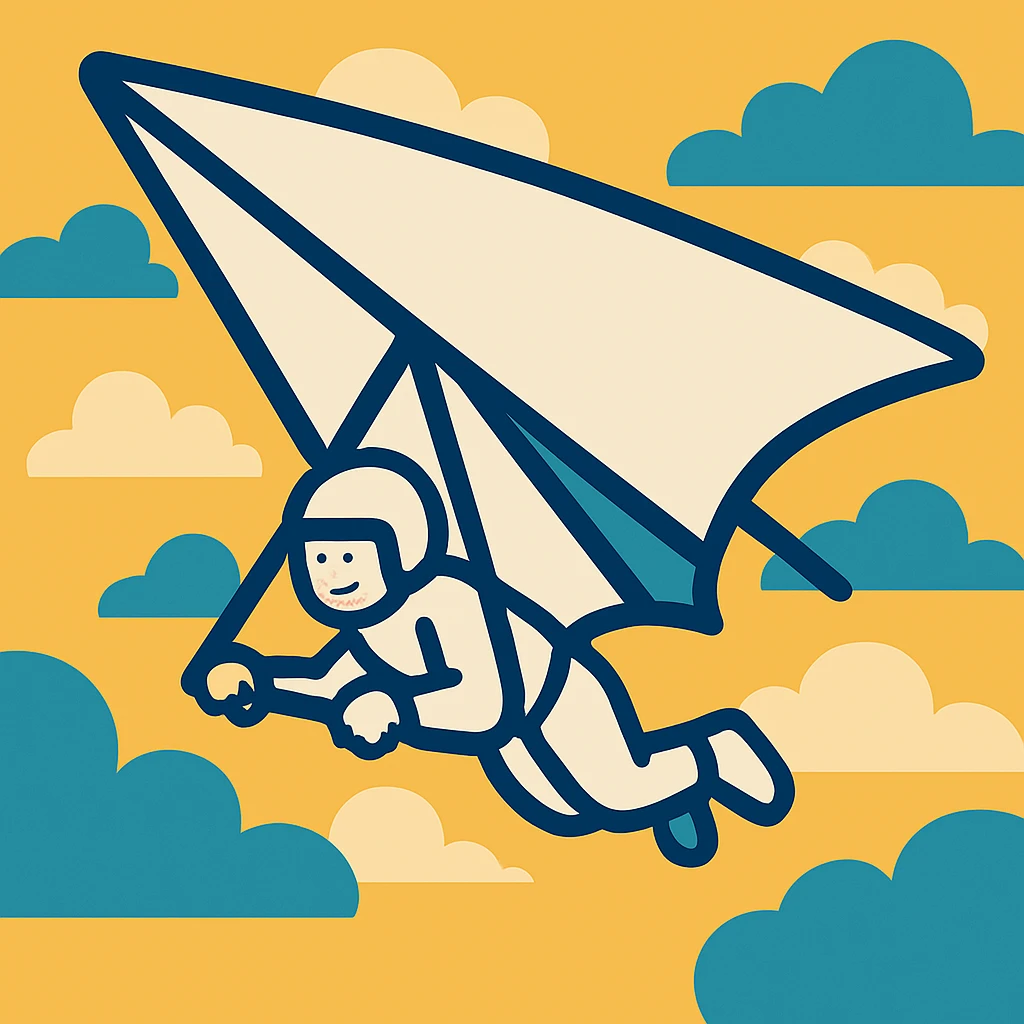 Make the glider white, remove any propeller, keep the vibrant toon style, keep background as is. emoji