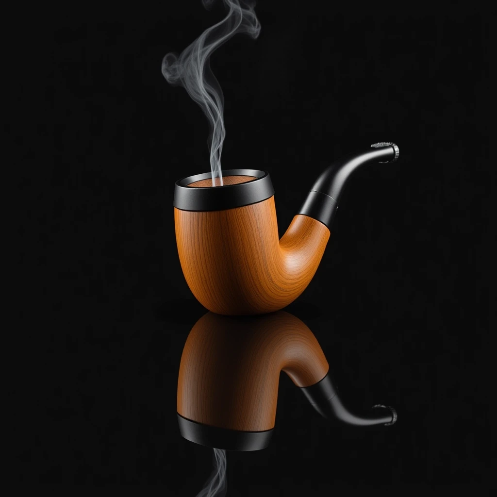 a classic wooden smoking pipe, realistic style emoji