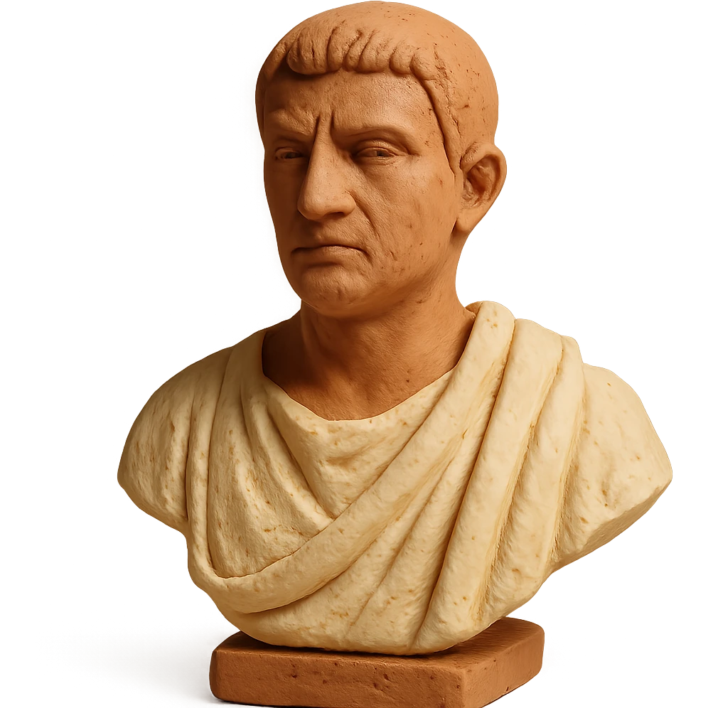 bust of Tiberius Gracchus wearing a Roman toga emoji