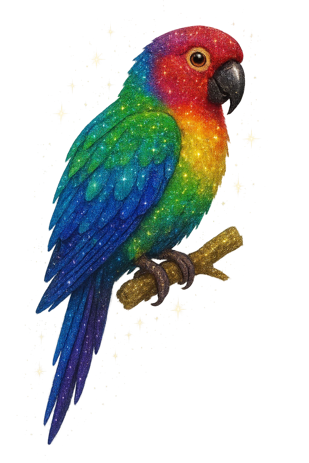 sparkly parrot emoji