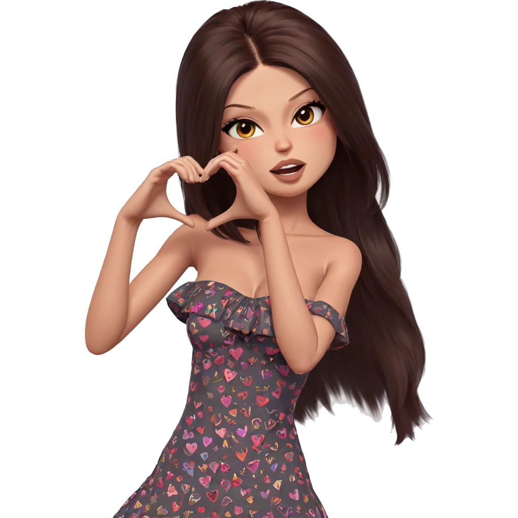 heart hands girl portrait emoji