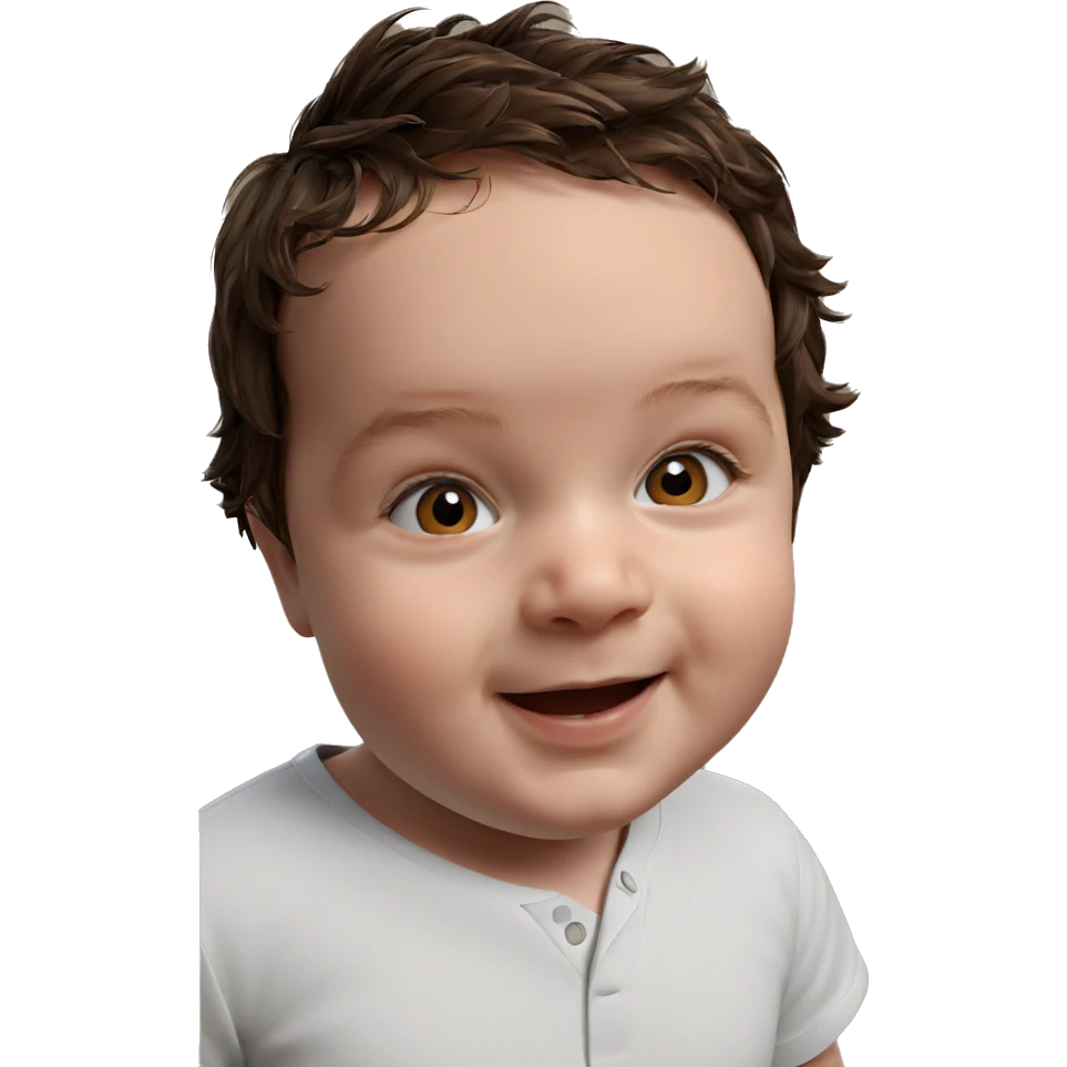 smiling boy with brown hair emoji