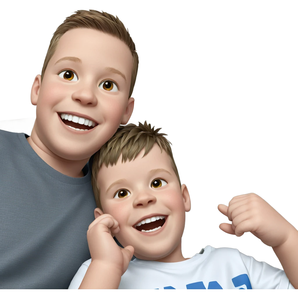 two boys smiling together emoji