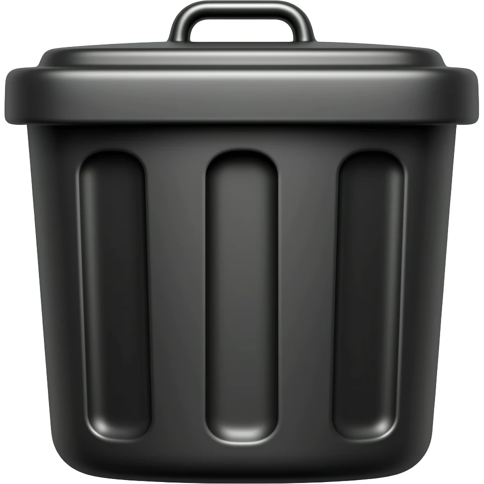 black waste bin emoji