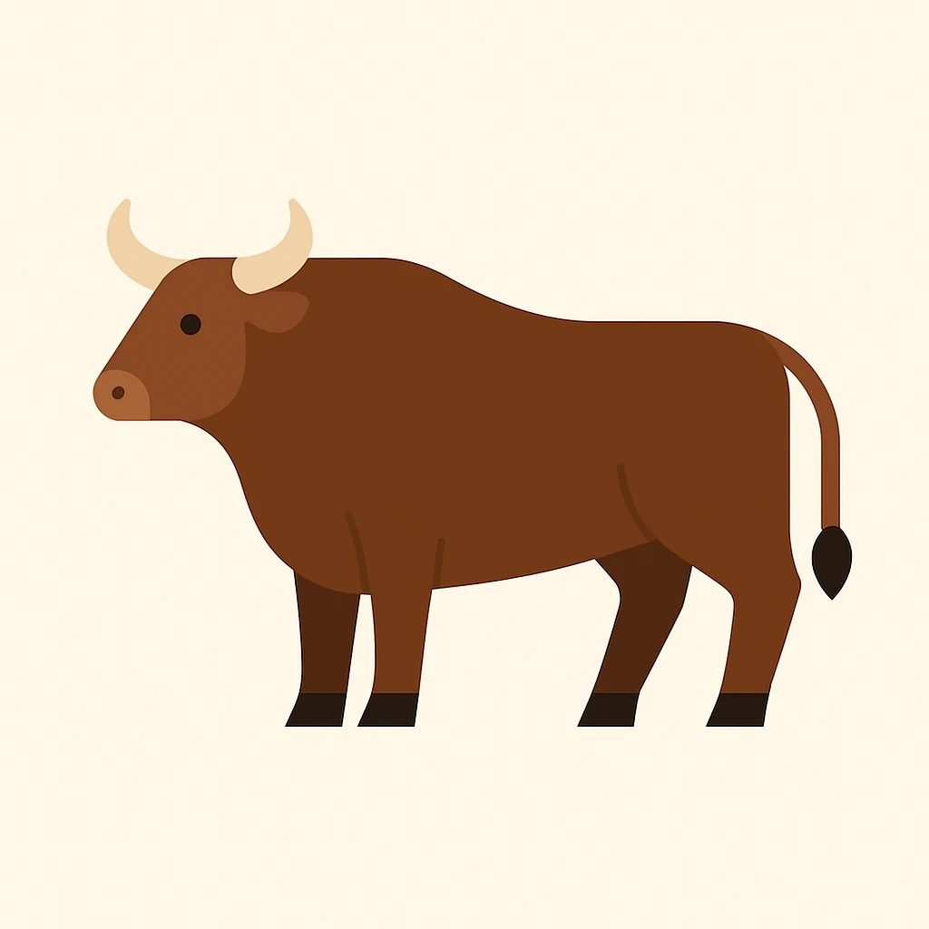 Flat design style ox emoji