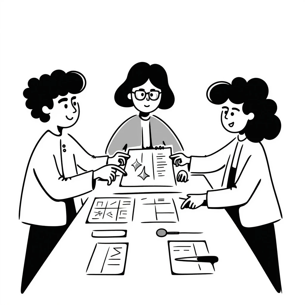 teamwork, hand-drawn doodle style, sketchy lines, informal, people working together emoji