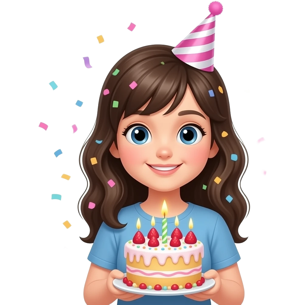 Mix all these emojis together 🎉🎂 and write above it birthday girl emoji