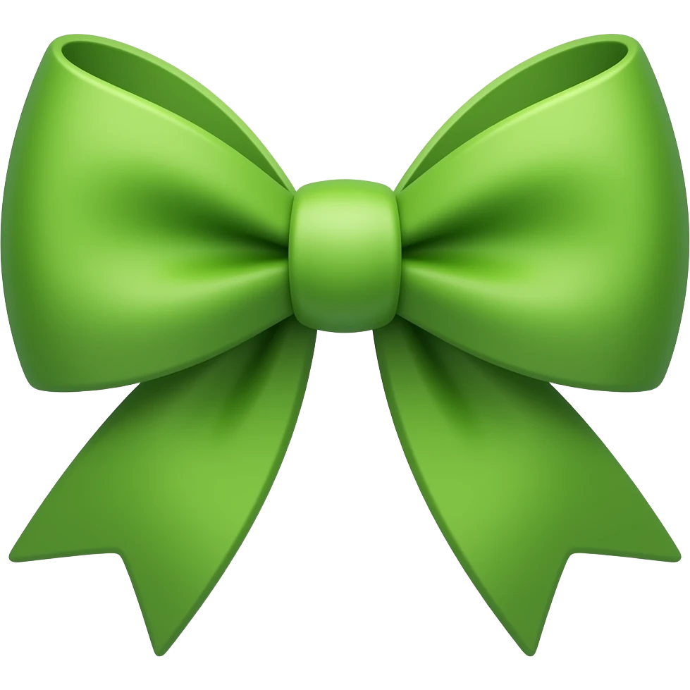Green bow emoji