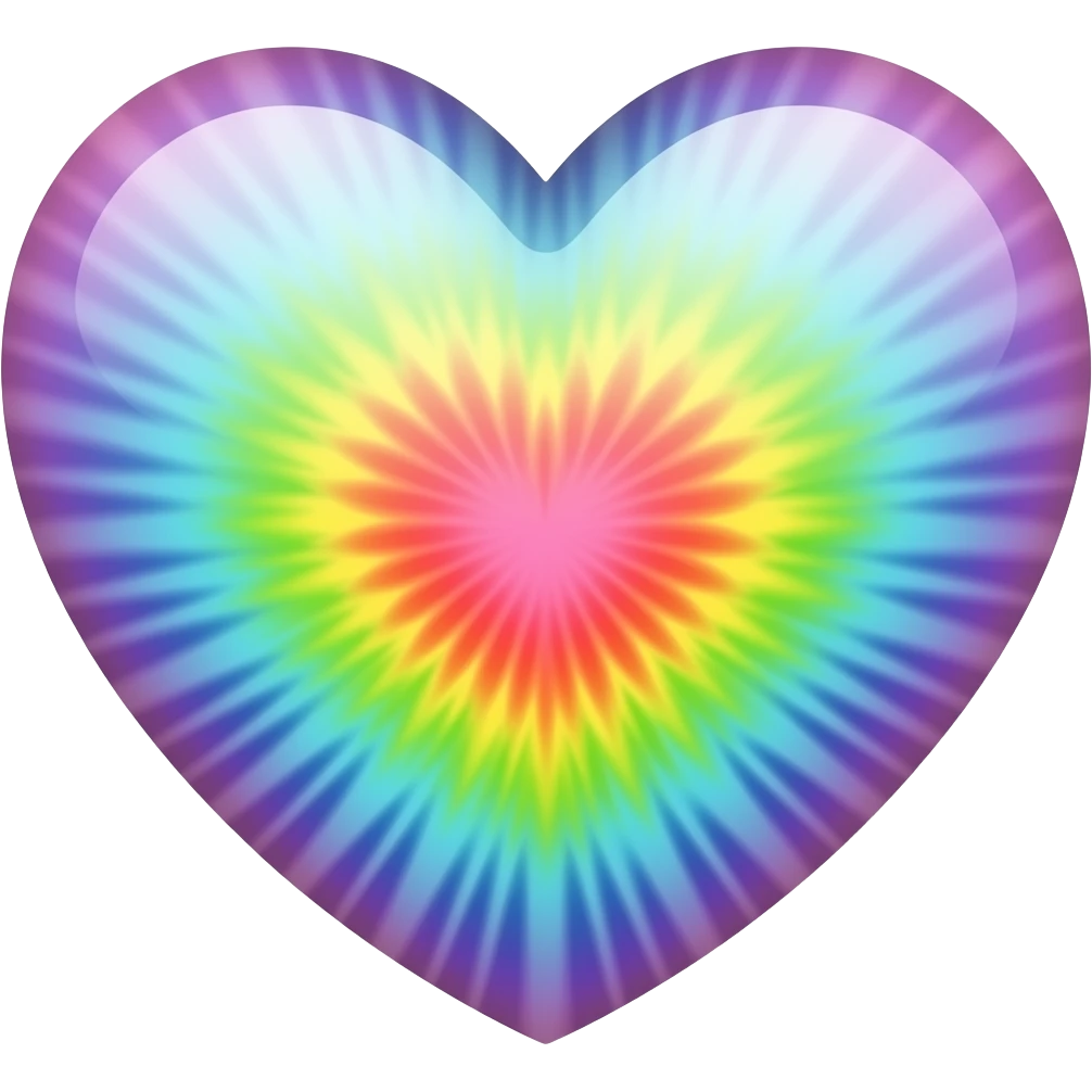 Rainbow tie dye blend heart emoji