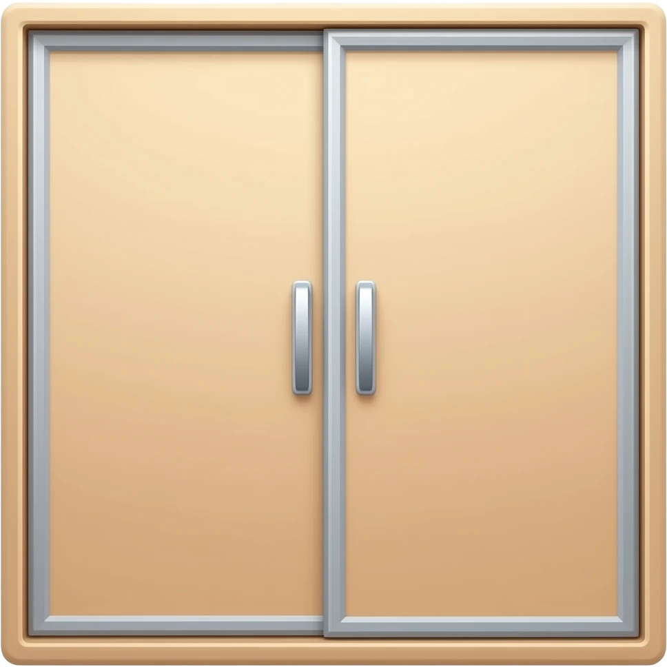 a simple closed wardrobe with 2 narrow doors in front view emoji