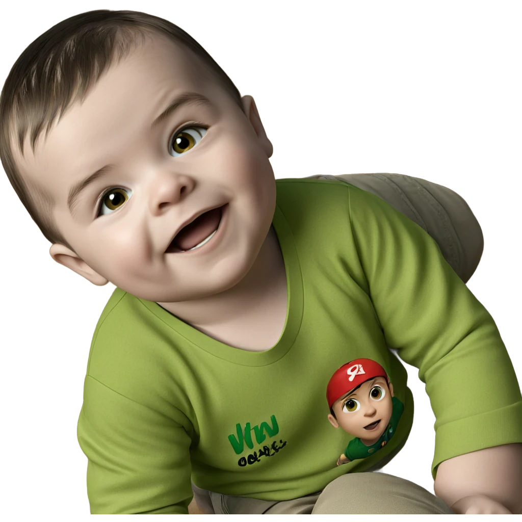 realistic boy in green shirt emoji