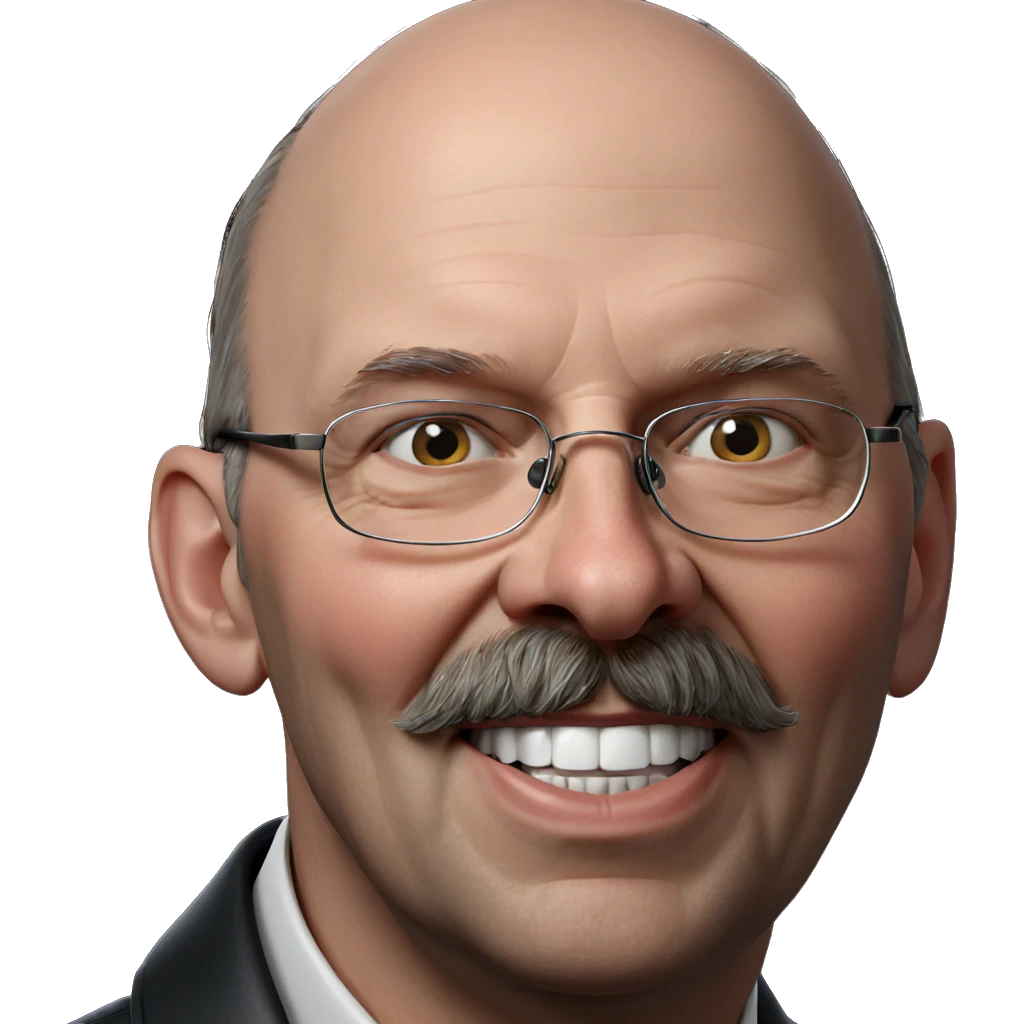 bald man with glasses portrait emoji