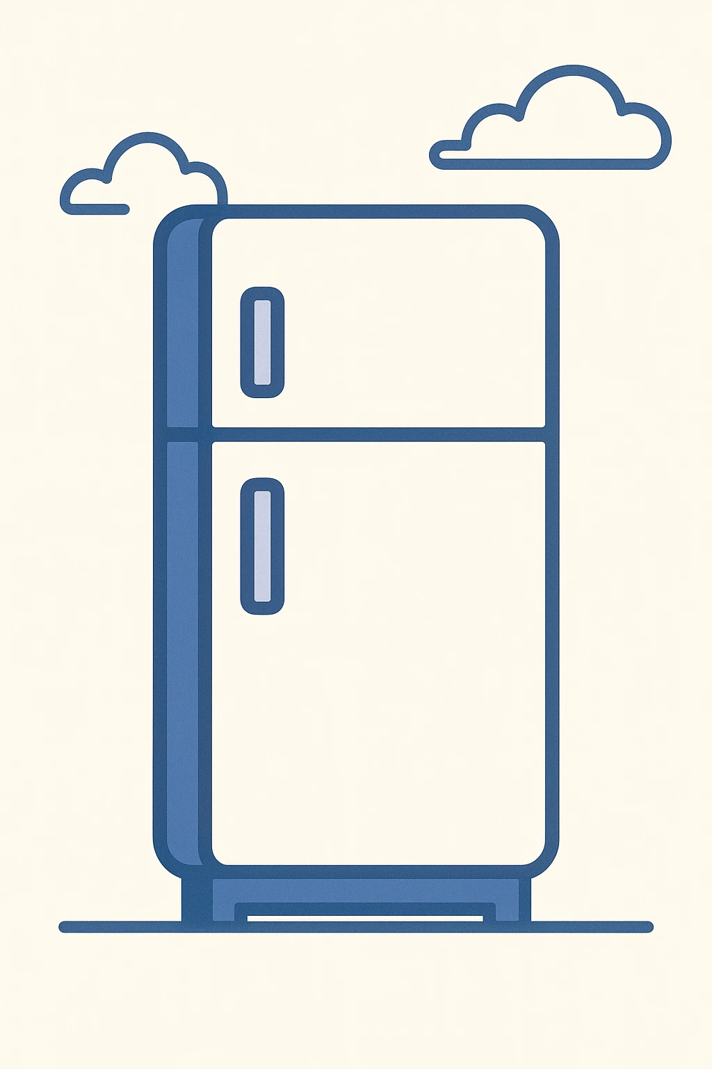 a fridge in a modern flat style illustration emoji