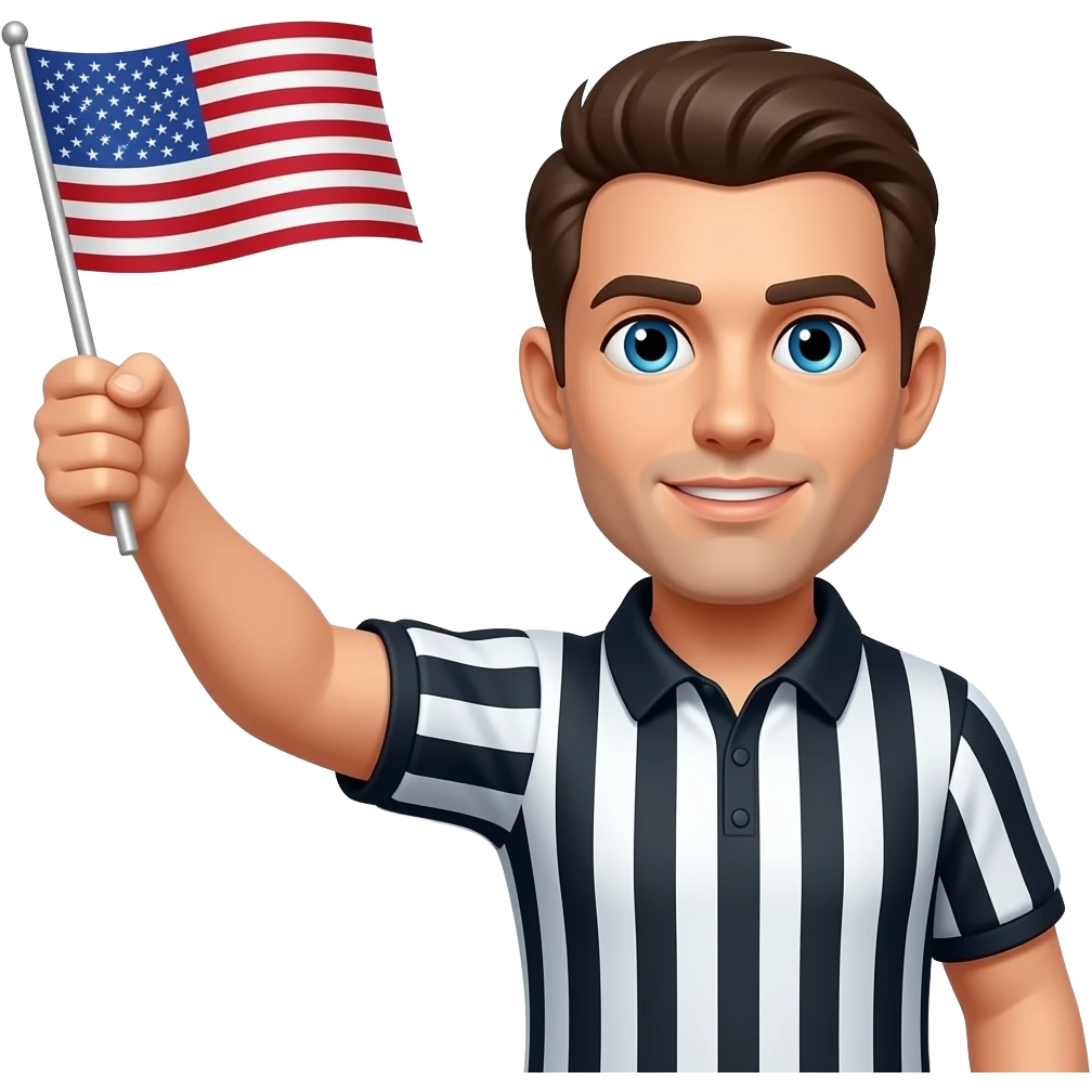 Football referee throwing a flag emoji