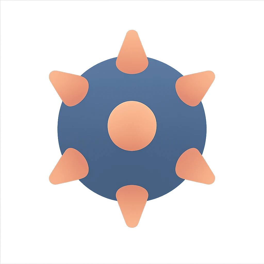 Render just the mace head as a clean and simple color icon with transparent background. emoji
