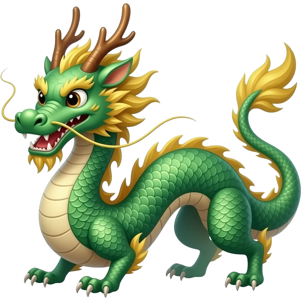 un dragón verde como de tradición china emoji