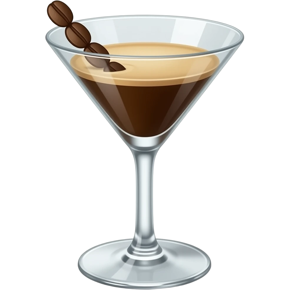 Espresso martini with 3 beans put in martini glass emoji