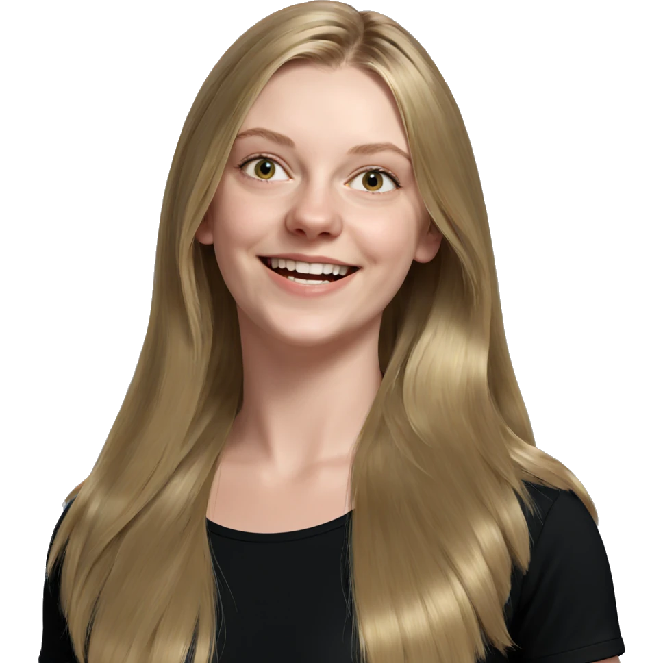 smiling girl with blonde hair emoji