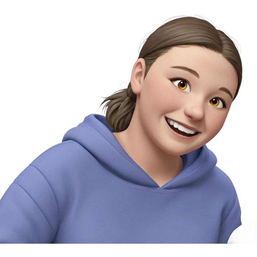 smiling girl in hoodie emoji
