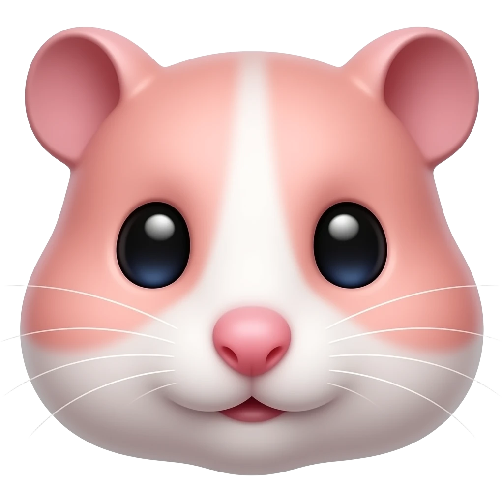Peach pink realistic baby hamster face 🐹 emoji