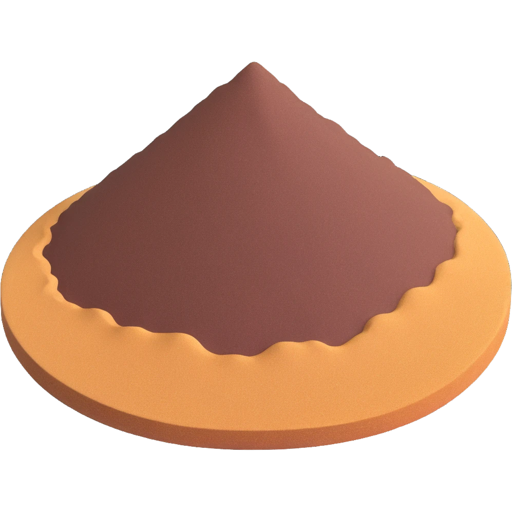 iron sand in a small mound, sparkly metallic look, clean emoji design emoji